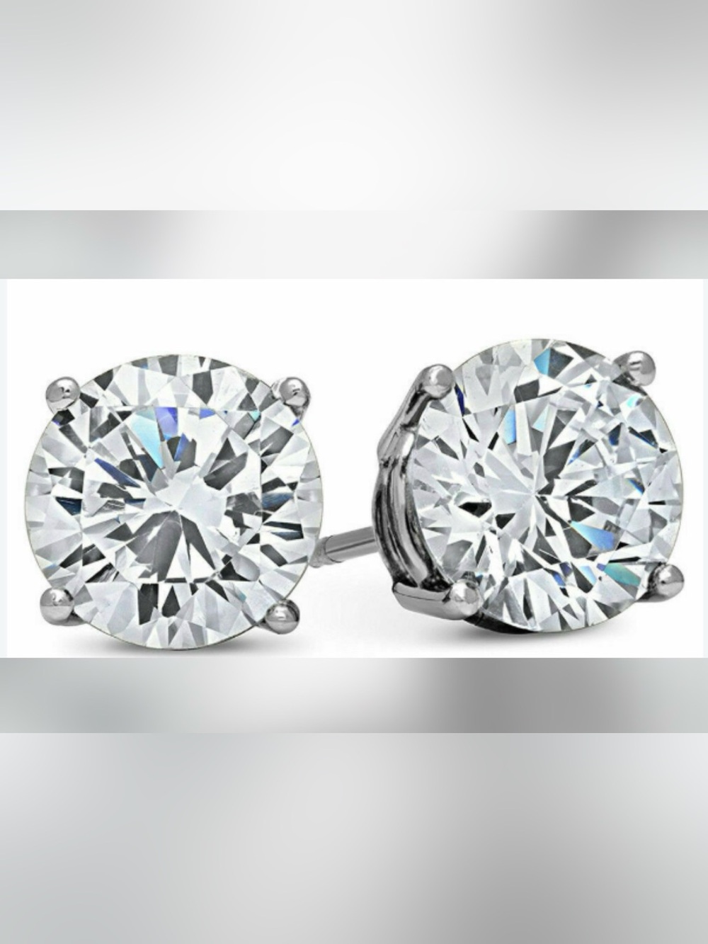 Genuine White Topaz 2.00 ct Stud
Earrings - Sterling Silver